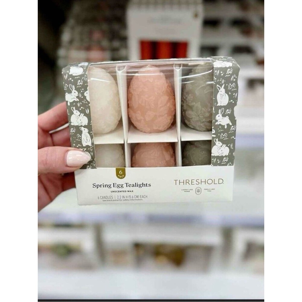Threshold Pastel Egg Tealight Set - Pink, Cream & Sage